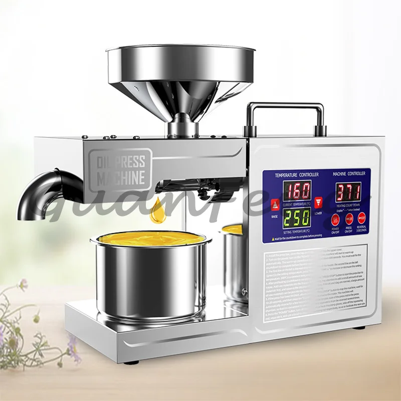 820W  Home‑Use Intelligent Oil Presser, Stainless‑Steel Automatic Oil‑Making Machine, 3‑6KG/H Output Mini Edible Oil Processor