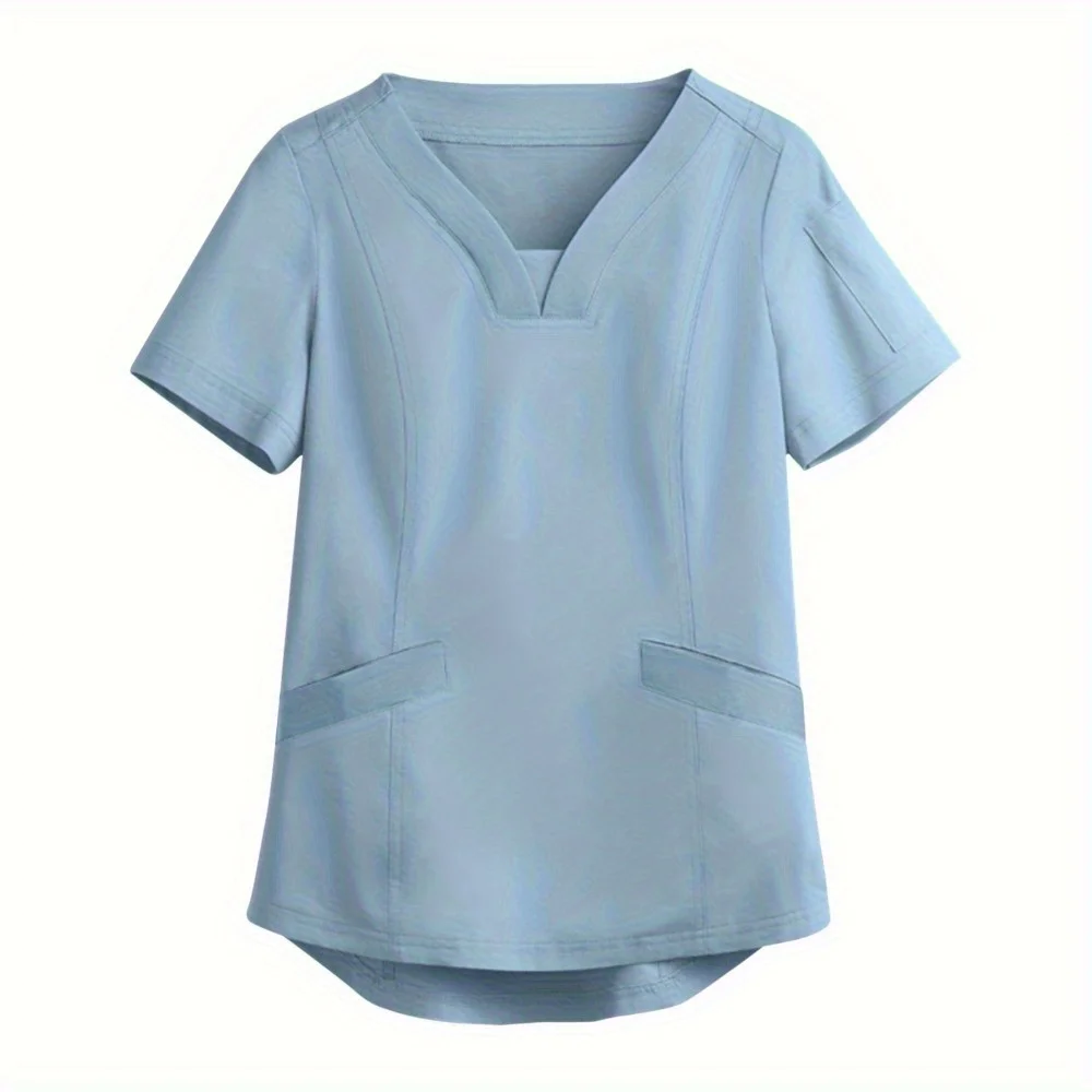 

Women's Short - Sleeve Operating Room Scrub Top - Work Uniform for Nurses and Surgeons, Isolation Gown