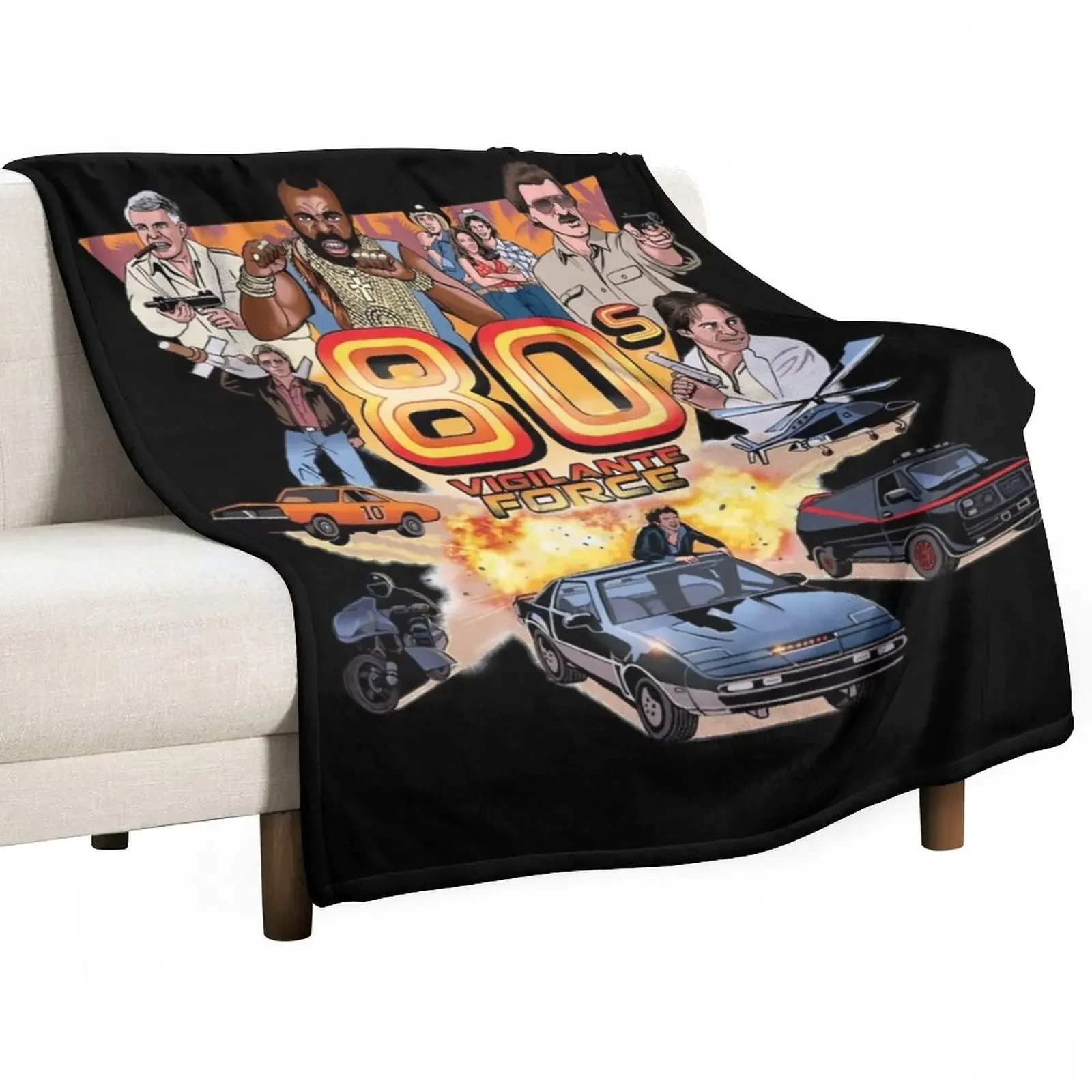 New 80_s Vigilante Force Classic T-Shirt Throw Blanket Luxury Loose Stuffeds Blankets