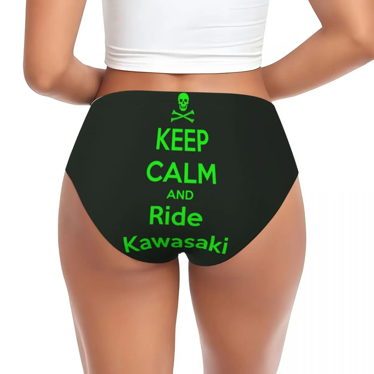 Custom Keep Calm And Ride Kawasaki Brief Panties Womens Stretch Underwear