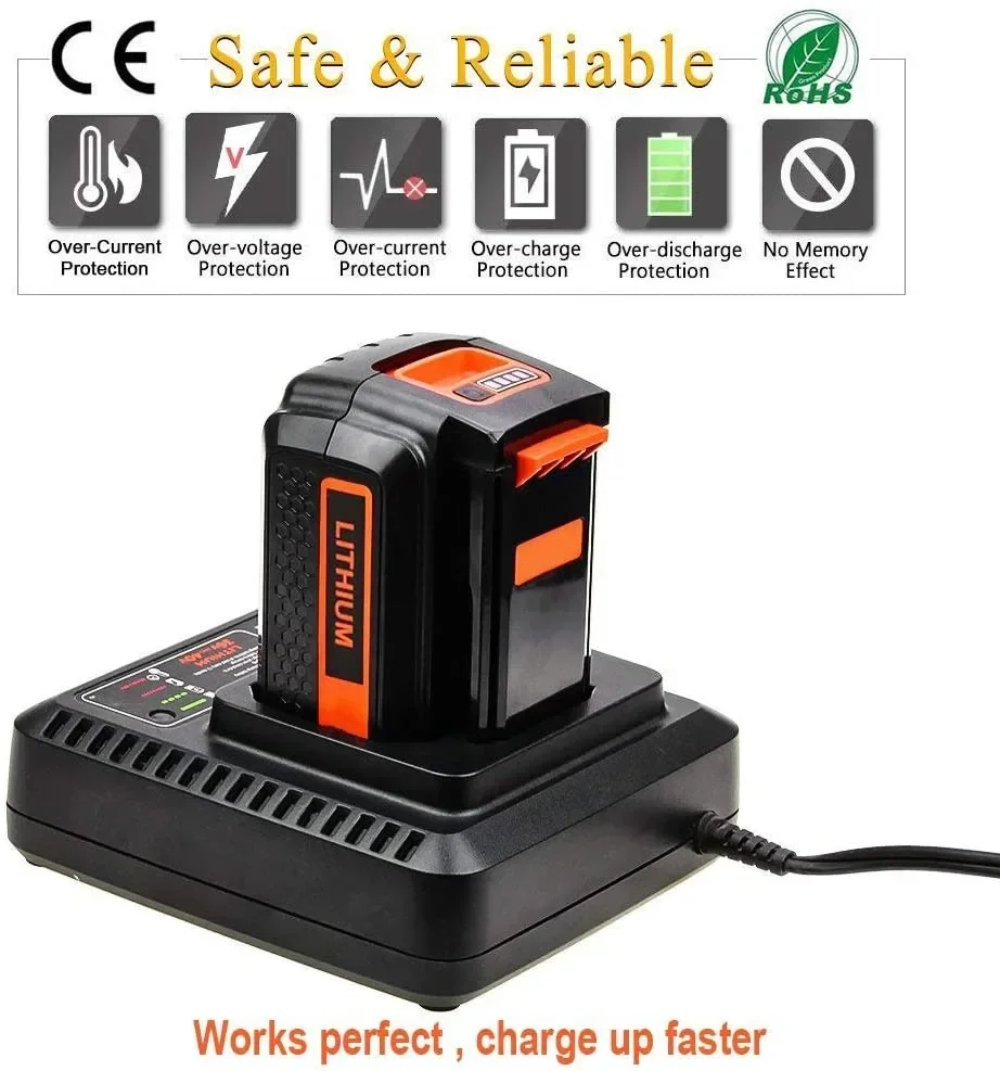 Akumulator litowy zamienna 36v 6000mAh do Black & Decker BL20362 BL2536 LBXR36 LBX2040 L50 z lampką