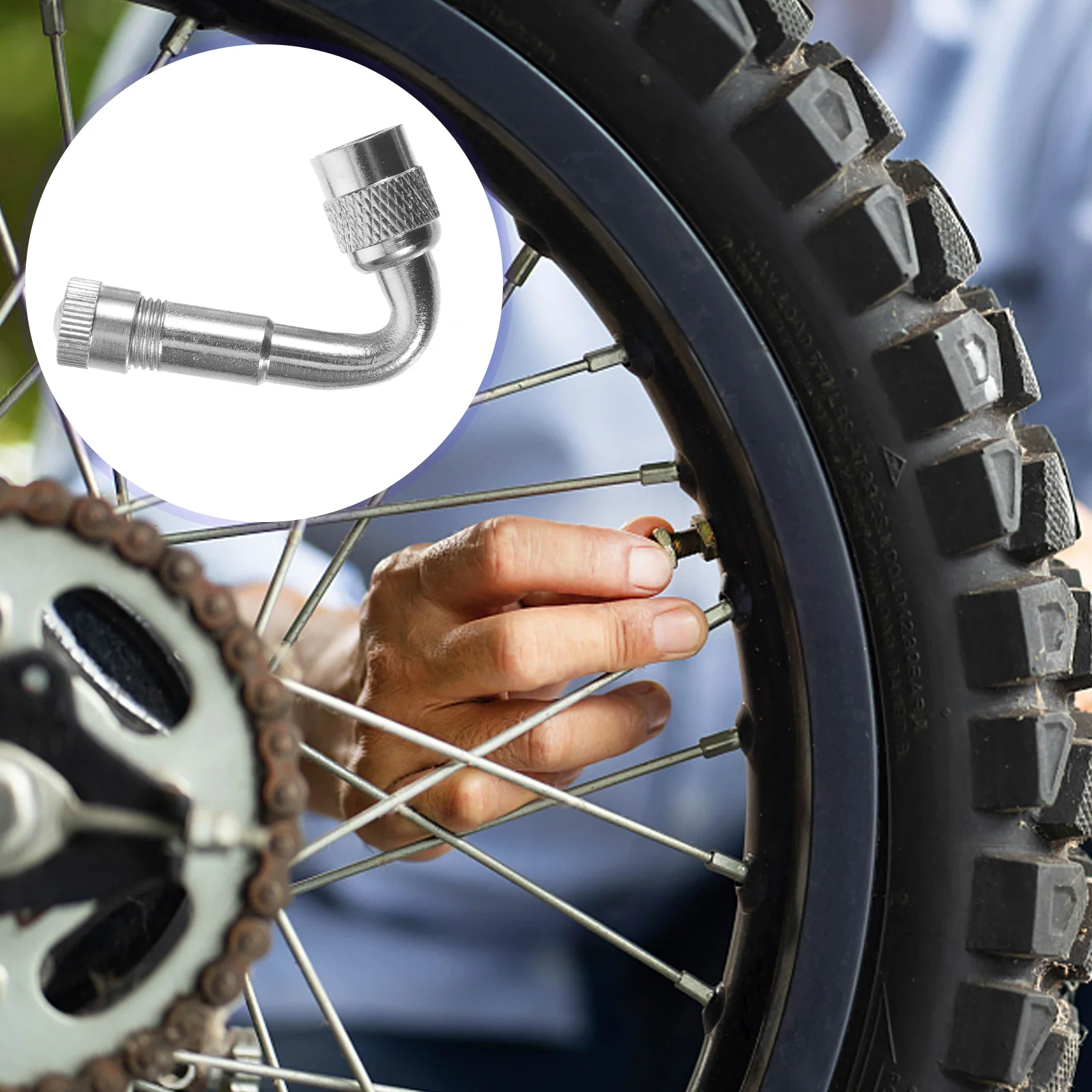 

2 Degree Valve Stem Extender Universal Extension Angle Wheel Tire Adapter Dual Cap 90 Gas Nozzle