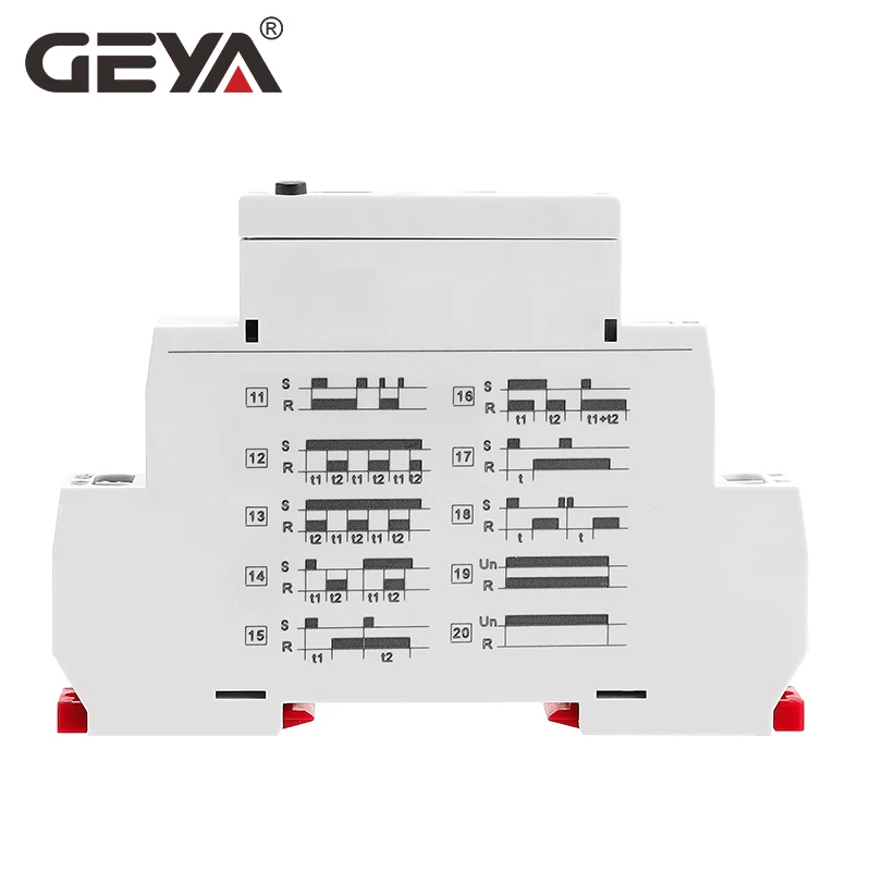 Geya GRT8-X-多機能デジタル設定リレー,デジタル設定リレー20機能,16a ac/DC12V-240V,広い電圧