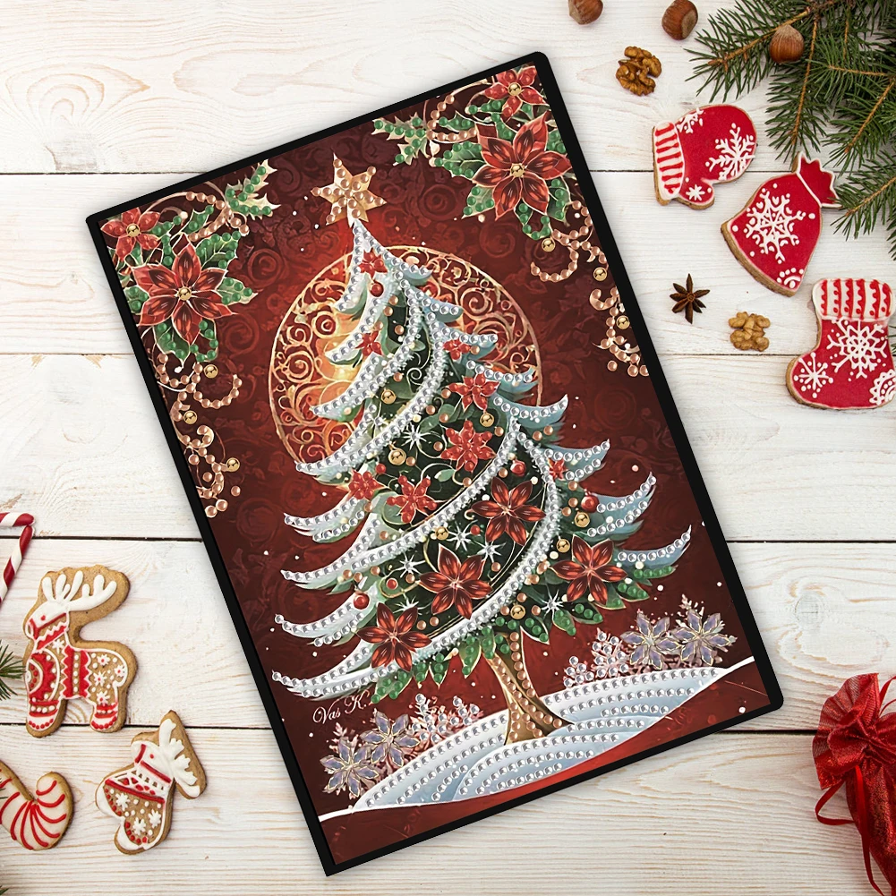 

Christmas Tree Special Shaped Diamond Painting Journal Notebook for Adults