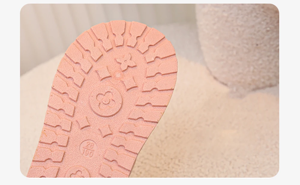 أحذية الثلوج أحذية الأطفال أحذية الشتاء الجلدية سميكة الشباب الفتيات أفخم المألوف لامعة أحذية الأطفال الدافئة للأطفال