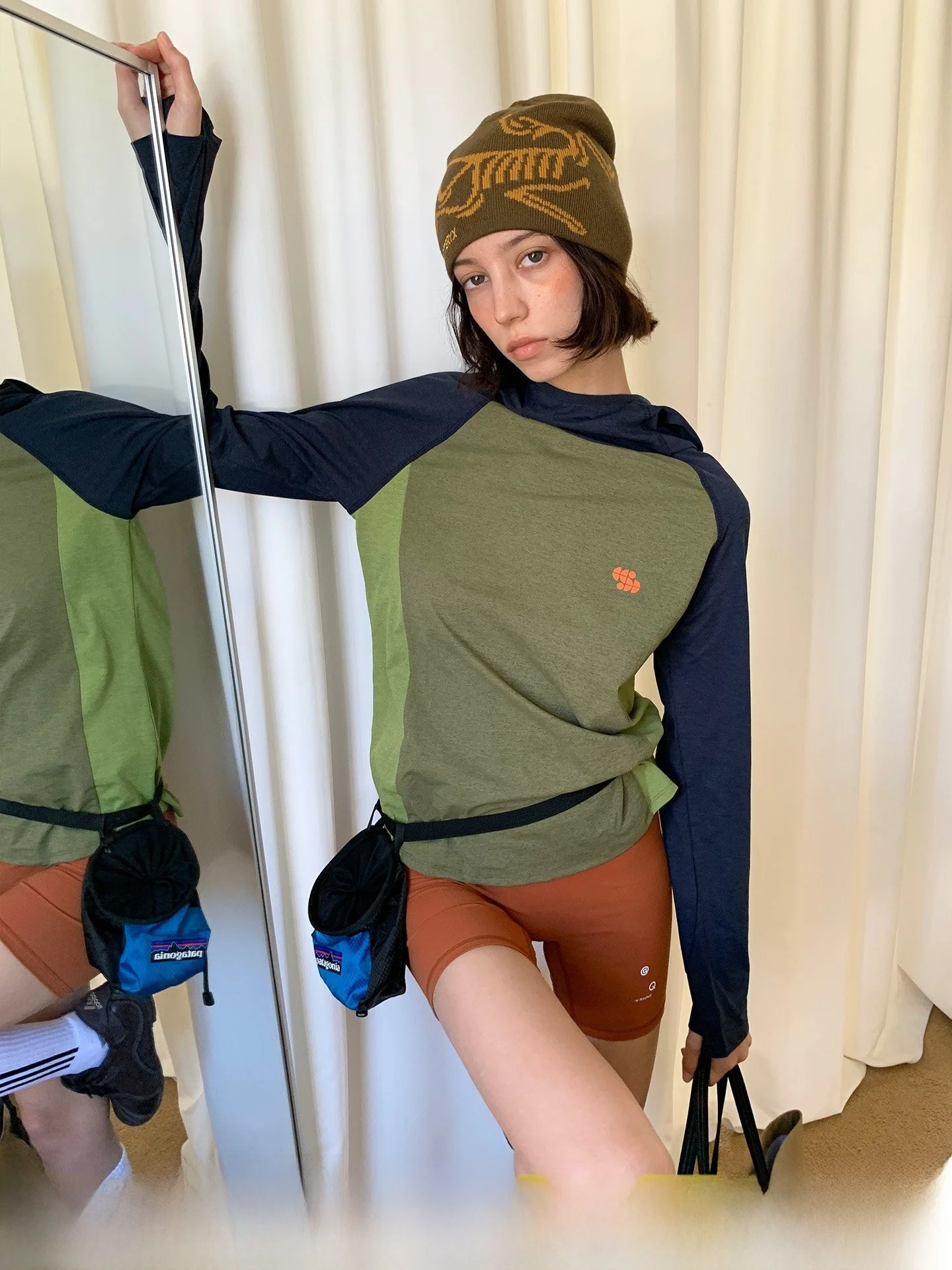 Square Houlest Color Block Long Sleeve Hoodie T-Shirt Women's Outdoor Sport Base Layer Top Lightweight Summer Sun Protection