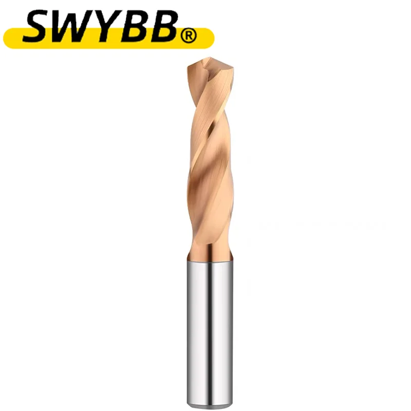 Broca de carboneto sólido para metal duro, aço de tungstênio, ferramentas de trabalho CNC, 1.0-16mm, HRC50, HRC55, HRC60