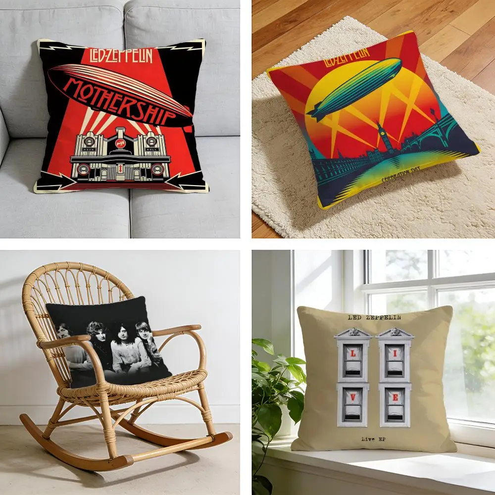 Band L-Led Z-Zeppelin Cushion Cover Short Plush Pillowcase For Bed Sofa Car,Washable-image