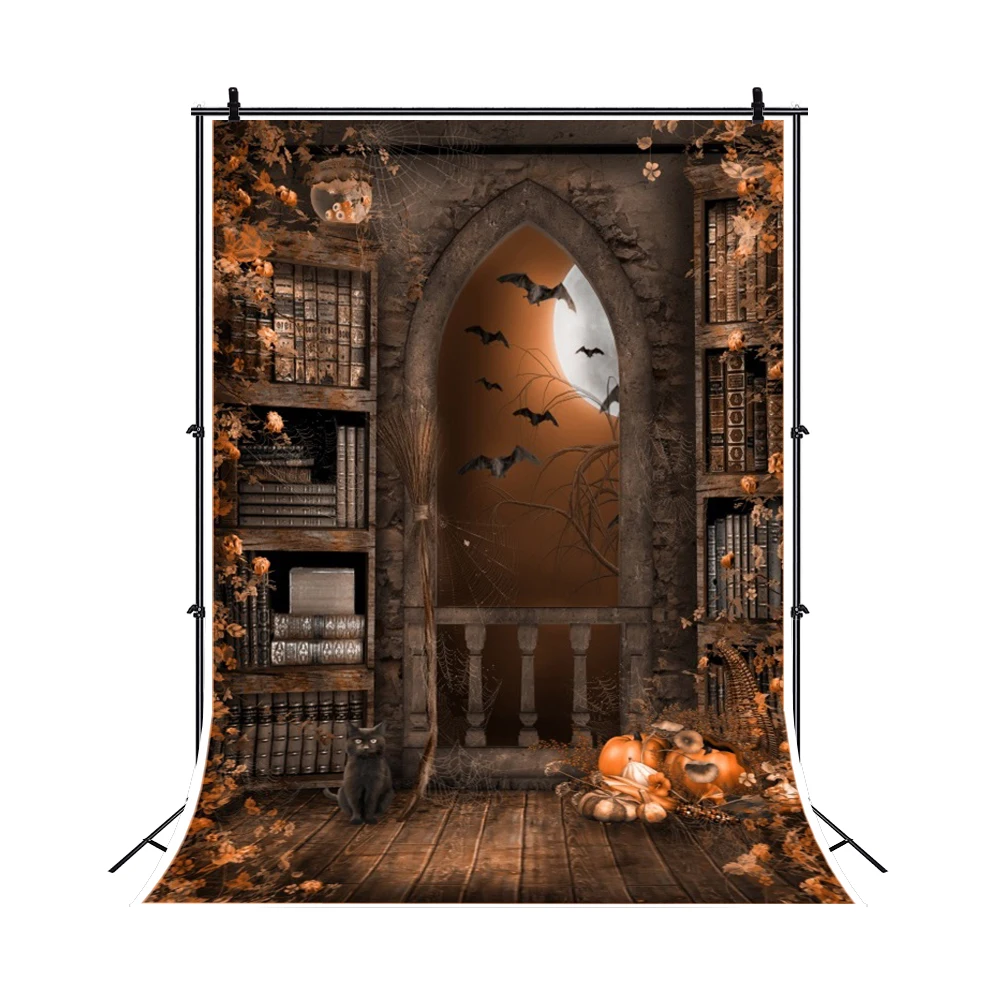 Gothic Dream Palace Backdrop Halloween Spooky Graveyard Tomb Retro Garden Adults Portrait Photo Background Photography Props