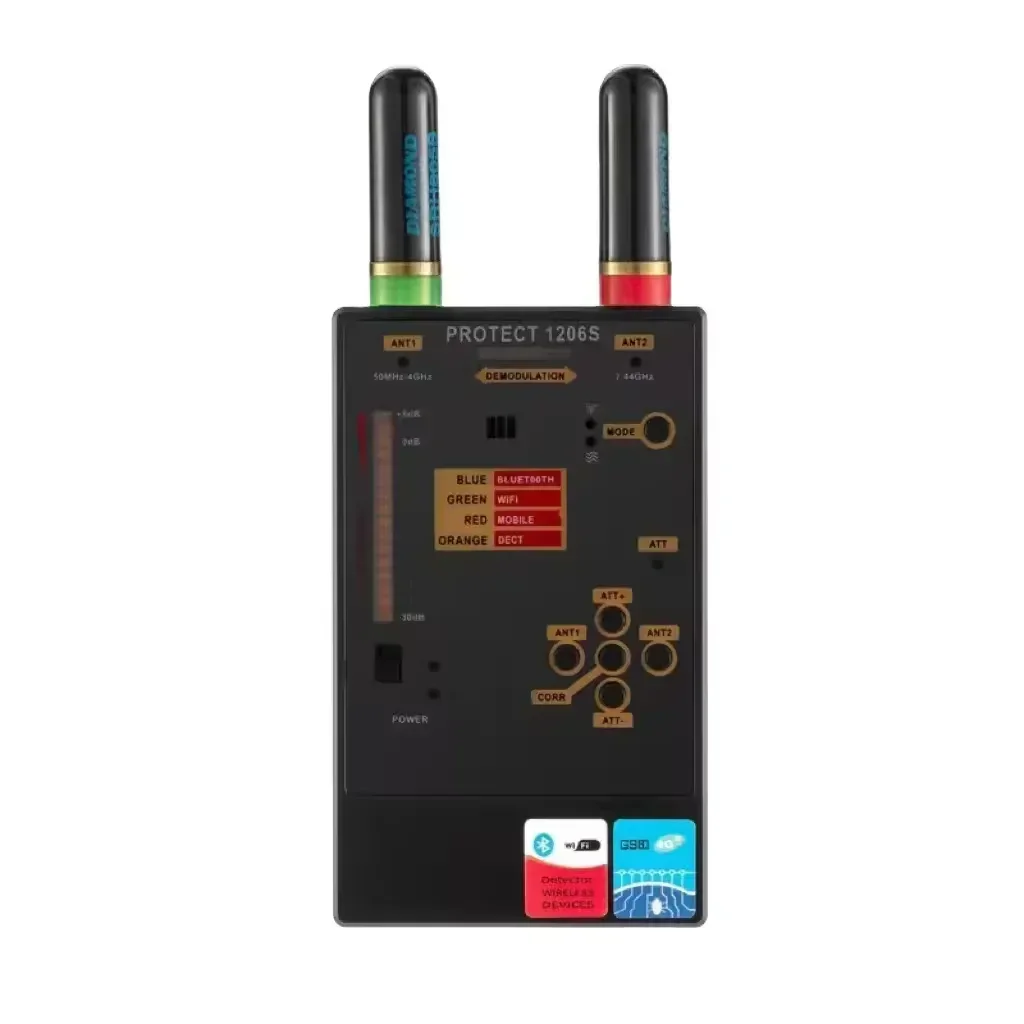 1206S Wireless Signal VHF/UHF Car Tracker Anti-Spy GSM Detector Finder Device