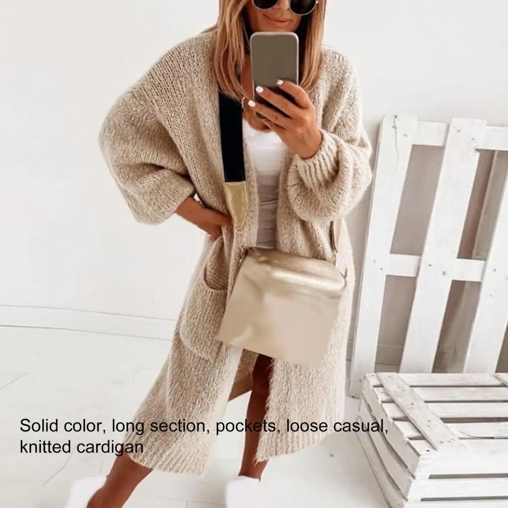 Warm Sweater Coat Winter Long Female Ladies Leisure All Match Cardigan Coat  Casual Cardigan Skin-friendly