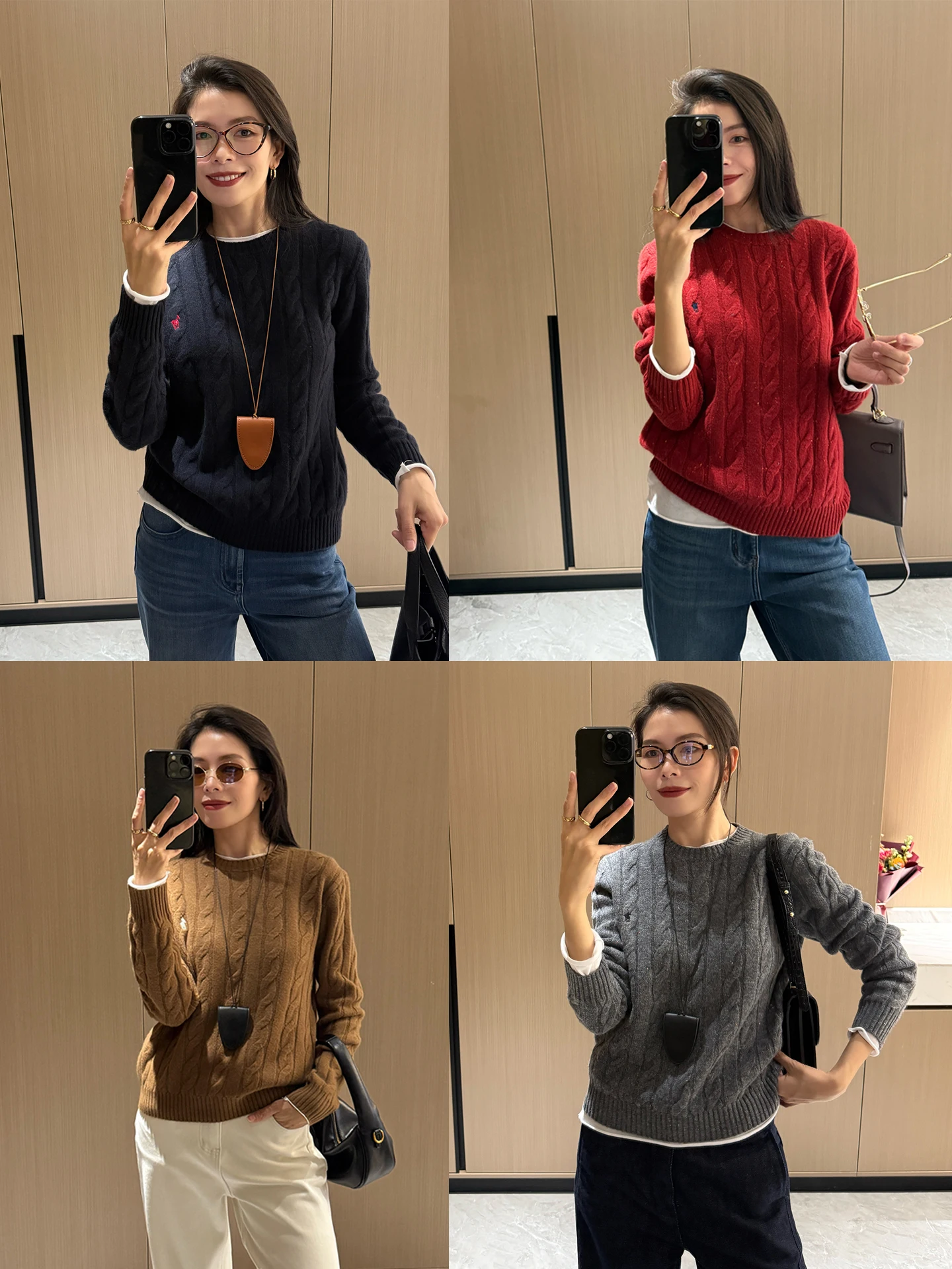 

Шерстяной вязаный кардиган с длинным рукавом и круглым вырезом для женщин, утепленный, в британском стиле, для осени и зимы