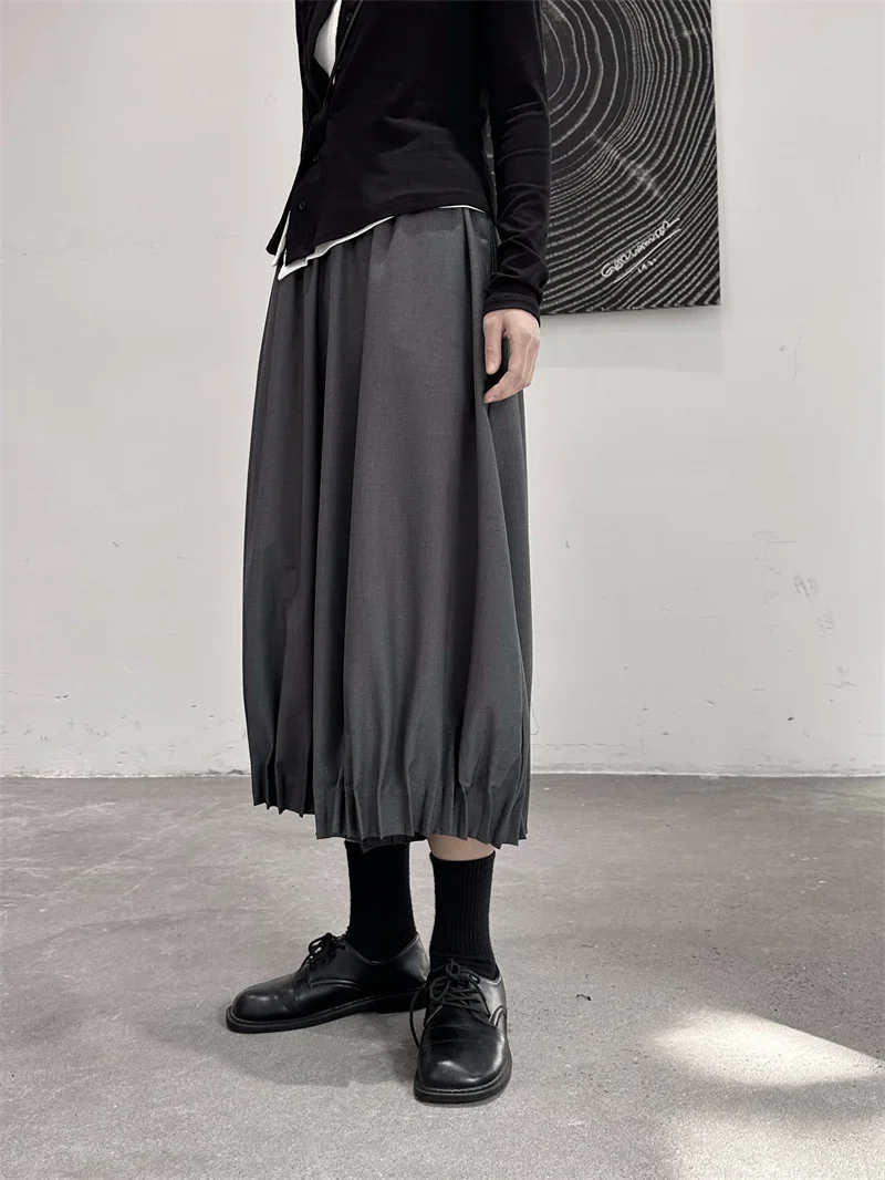 UMI MAO Yamamoto Dark Design Wide Leg Pants Pleated Casual Pant Loose Design Trousers For Men Women Femme Trouser Y2K