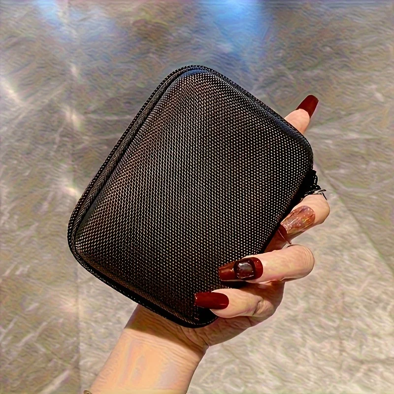 Multifunctional Storage Bag Manual Diamond-Embedded High-Grade Portable Data Cable Digital Electronic Accessories Organizer Box