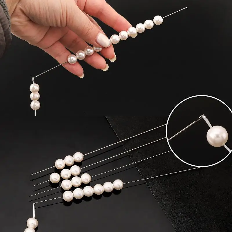 3/7pcs Stainless Steel Beading Needles Slim Sharp Tip With Clear Storage Tube For DIY Jewelry Making Bead Craft Projects