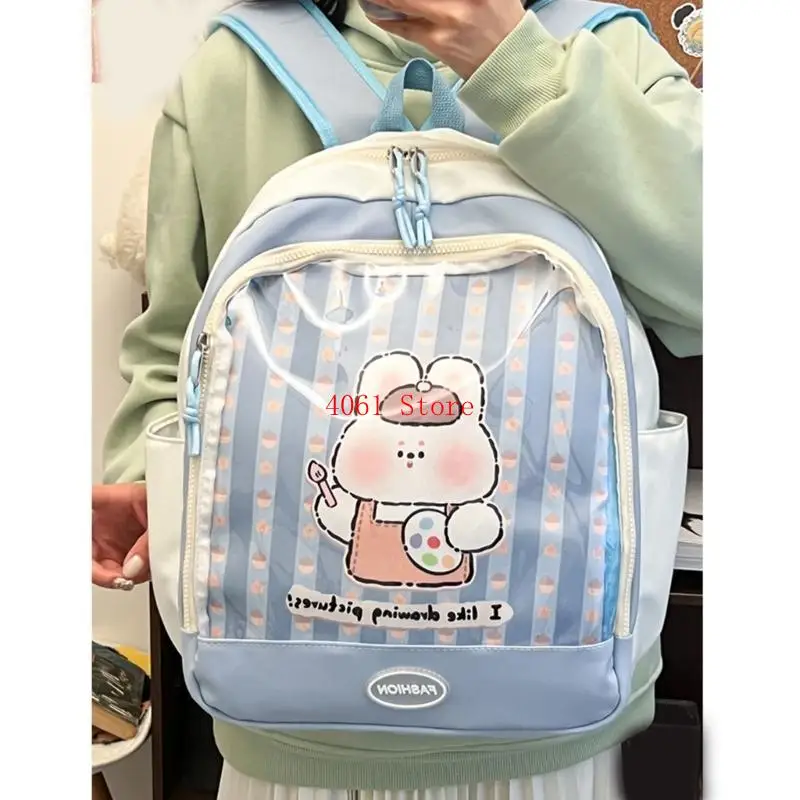 حقيبة ظهر Ita حقيبة ظهر لطيفة للطلاب حقيبة ظهر مدرسية على الطراز الياباني حقيبة ظهر ذات سعة كبيرة لعرض الدبوس