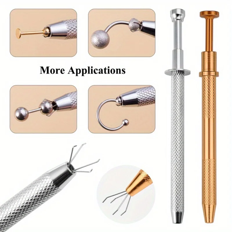 

4-Prong Bead Setting Tool & Crystal Catcher Tweezers Set, Jewelry PiercingPickupGrabber for StoneProngSetting - WholesalePricing