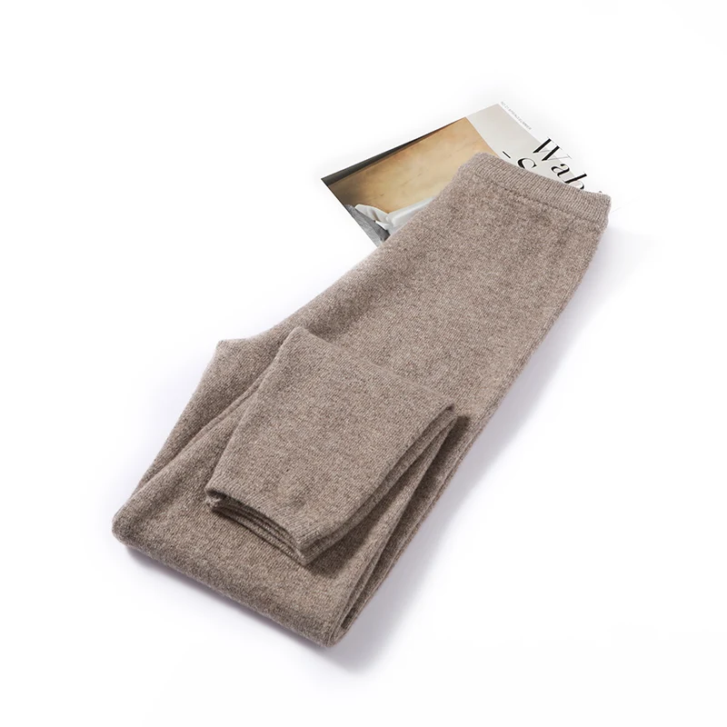 

Женские шерстяные леггинсы на осень и зиму, трикотажные леггинсы с эластичной резинкой на талии, высокая эластичность, укороченное нижнее белье.