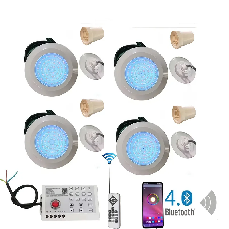 12W IP68 LED Underwater Spotlight Bluetooth APP Control DC12V Pool Night Light for Outdoor Indoor Pond Fountain Landscape Lamp