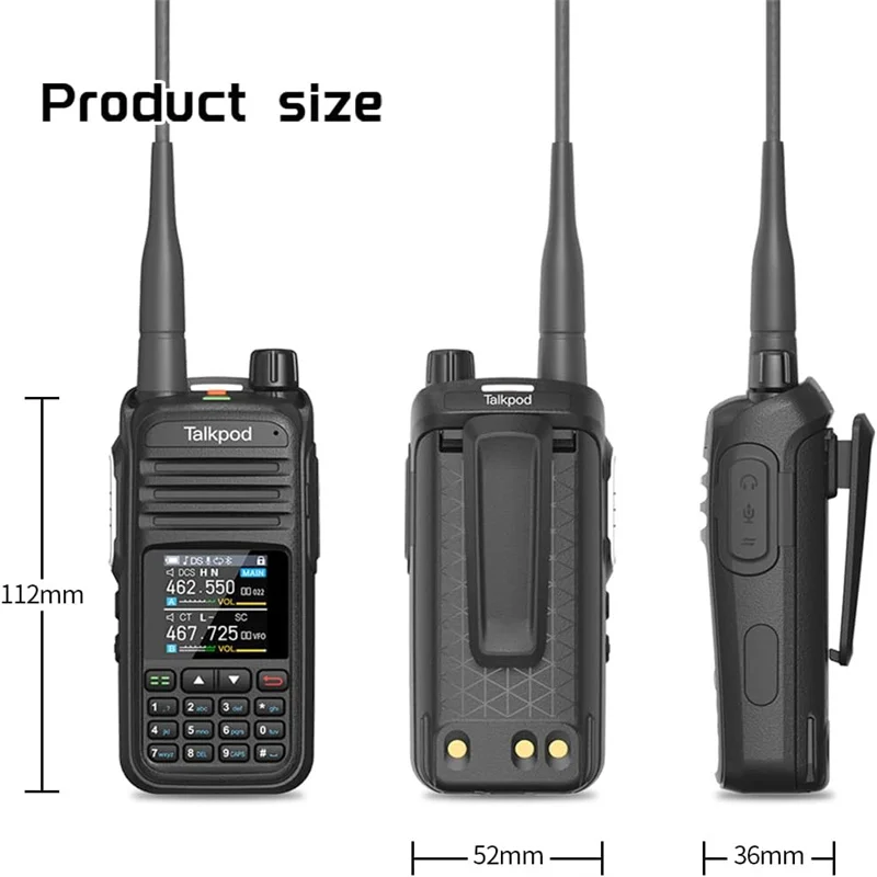 Talkpod A36Plus GMRS Handheld Two Way Radio Walkie Talkies for Adults Long Range with VHF UHF Receive, 5W Output, 512 Channels,