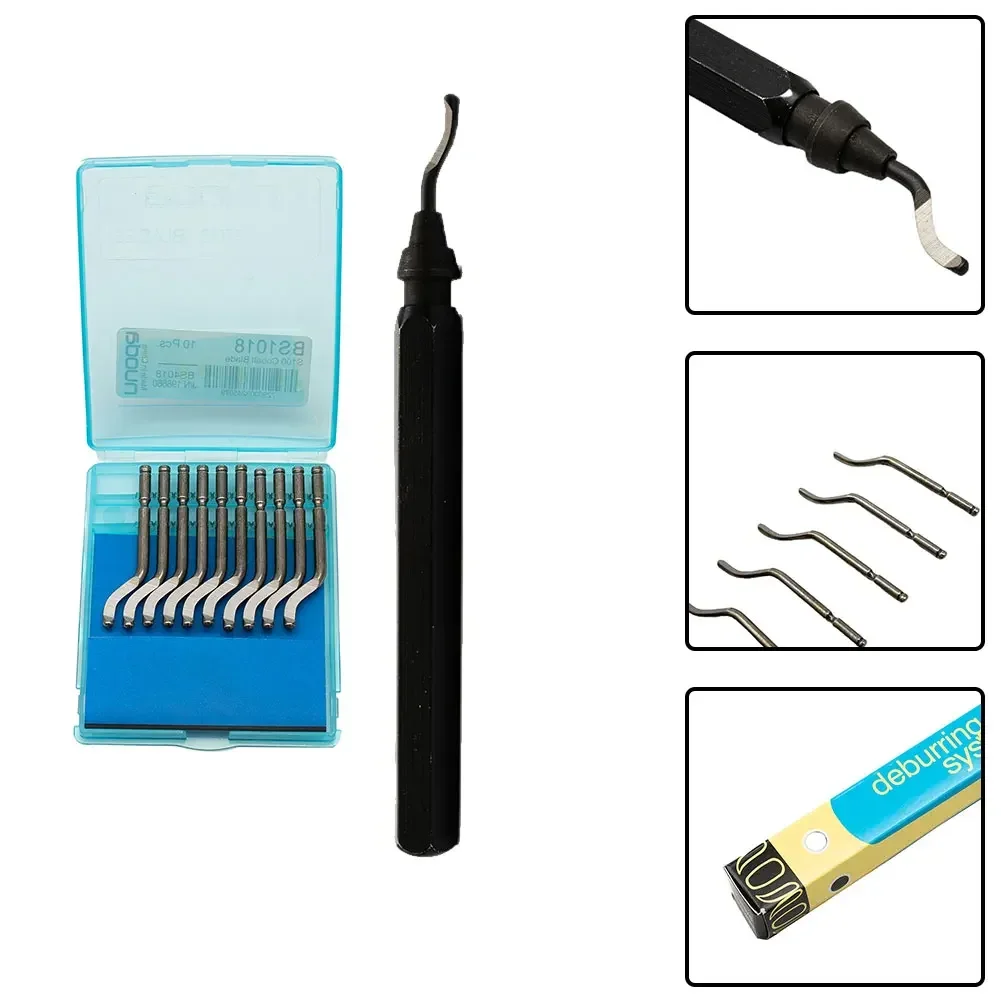 Imagem -04 - Handle Burr Reburring Remover Ferramenta de Corte Rotary Deburr Blade Professional Deburring Tool Kit Acessório 10 Pcs Rb1000