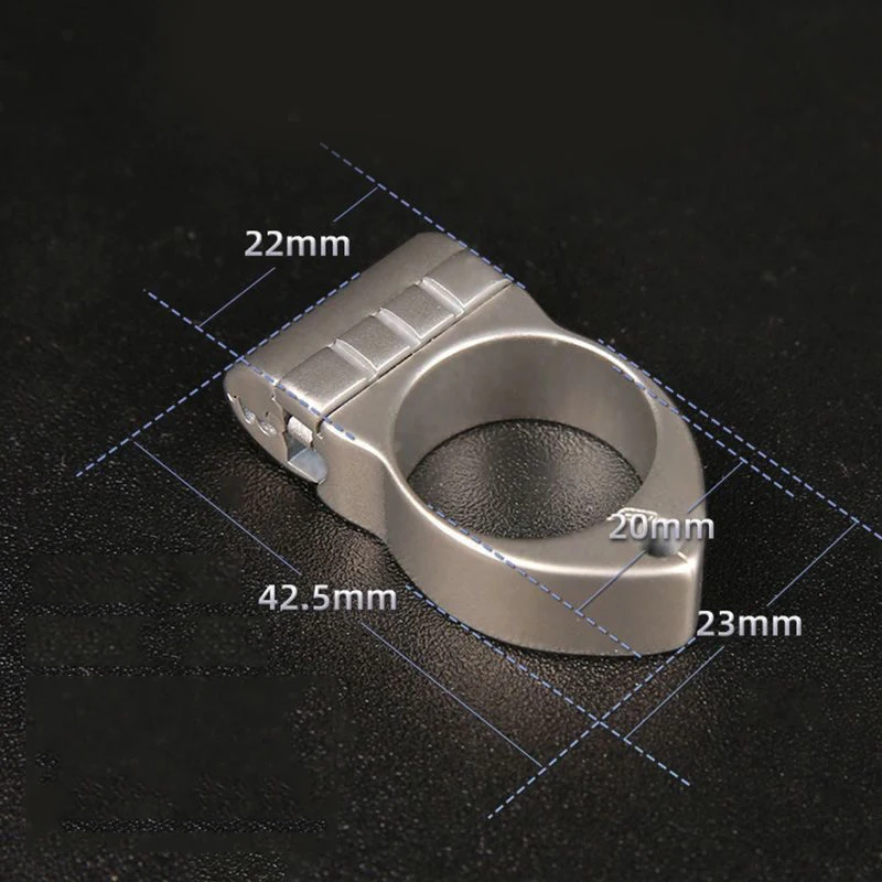 Outdoor Portable EDC Flat Rubber Band Titanium Alloy Quick Insert Frameless Ring Slingshot Tool