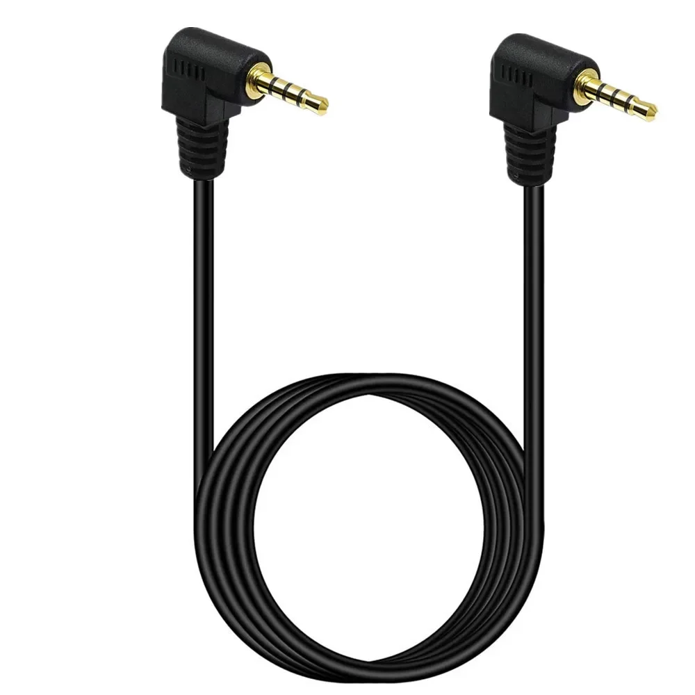 3.5mm TRRS 4 Pole 90° Male Angled To 3.5mm Angled 3 Ring Male Jack Right Angle Audio Converter Adapter Cable Cord Gold