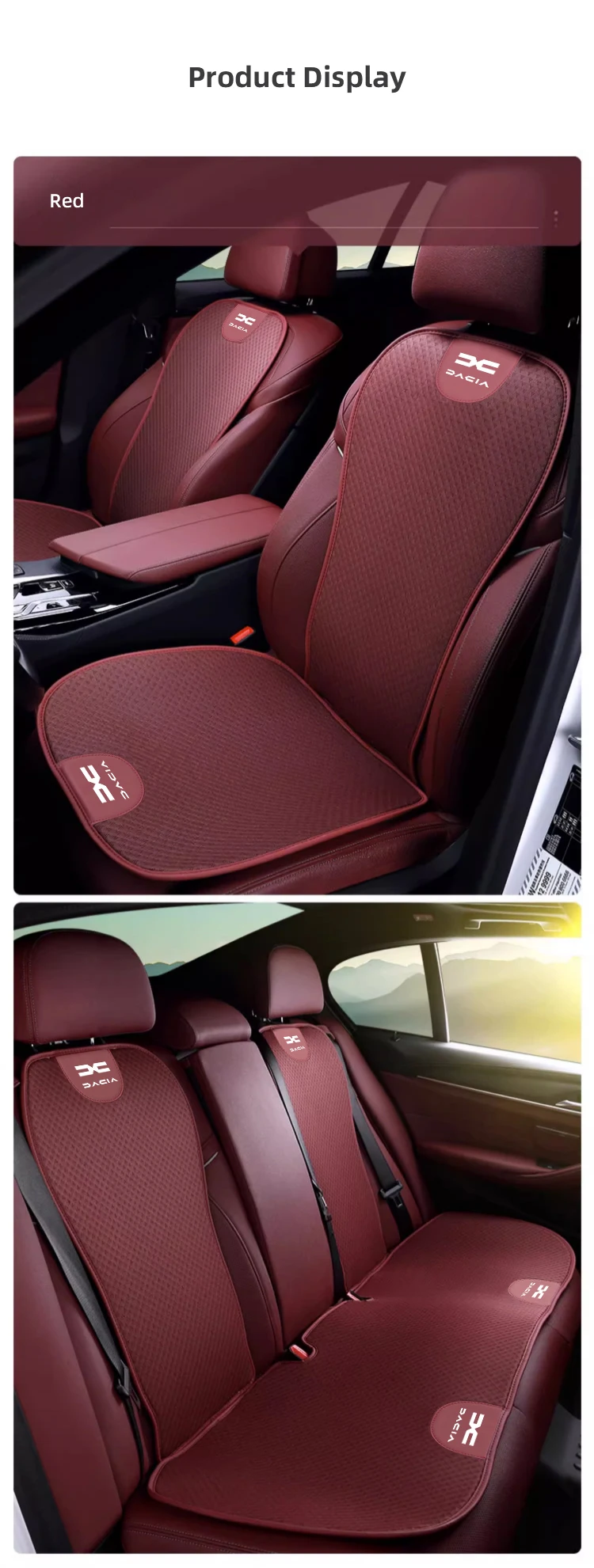 Auto-Sitzkissenbezug, atmungsaktives Eisseiden-Pad, Autozubehör für Dacia Duster Sandero Bigster Dokker Jogger Logan Stepway – Detail 6
