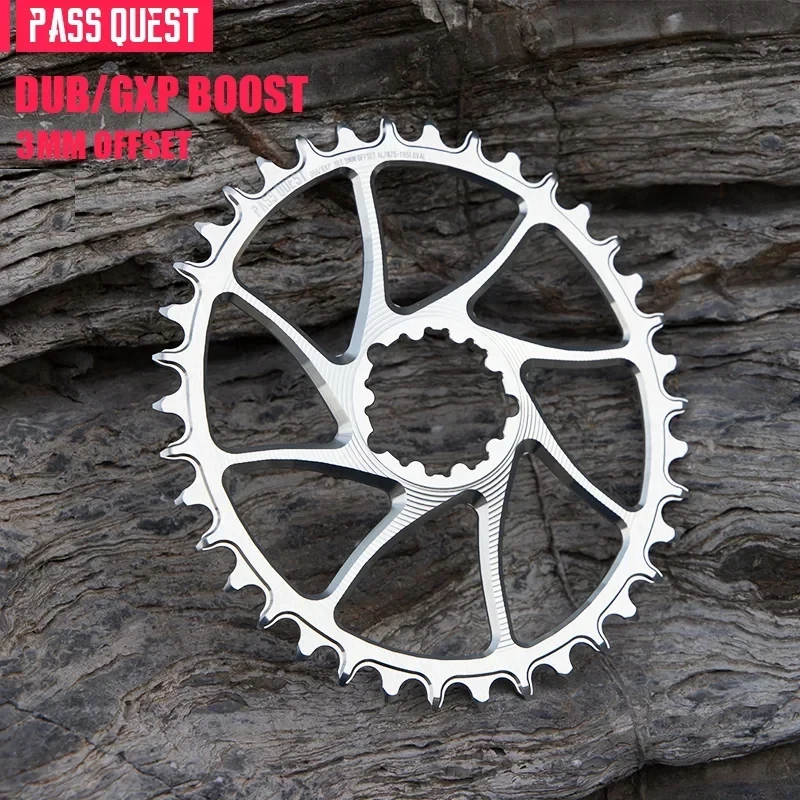 

PASS QUEST for GXP DUB 3mm Offset Direct Mount Narrow Wide Oval and Round MTB Bike Chainring for 10/11/12 Speed chains