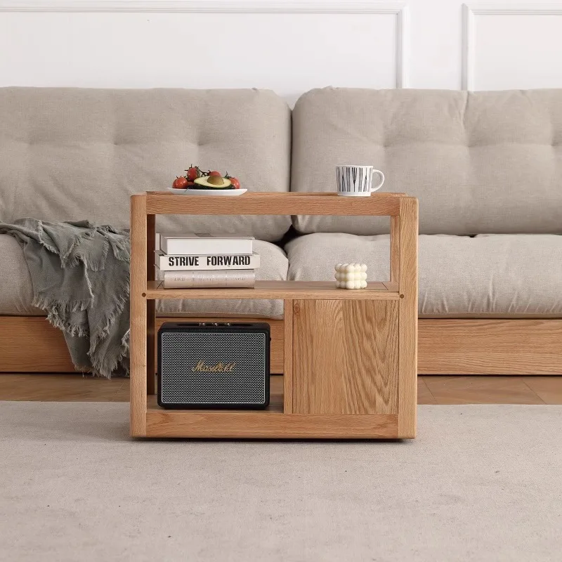 أريكة خشبية صلبة قابلة للتخصيص، خزانة جانبية، طاولة جانبية لغرفة المعيشة، قابلة للنقل