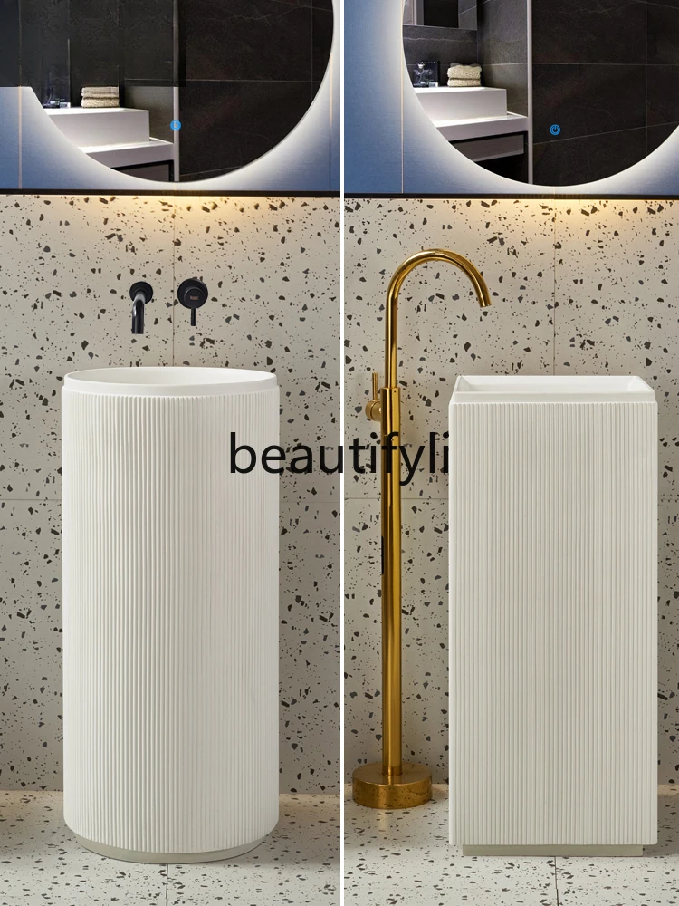 

Column type washbasin cylindrical wash basin vertical integrated small wash basin floor type wash basin