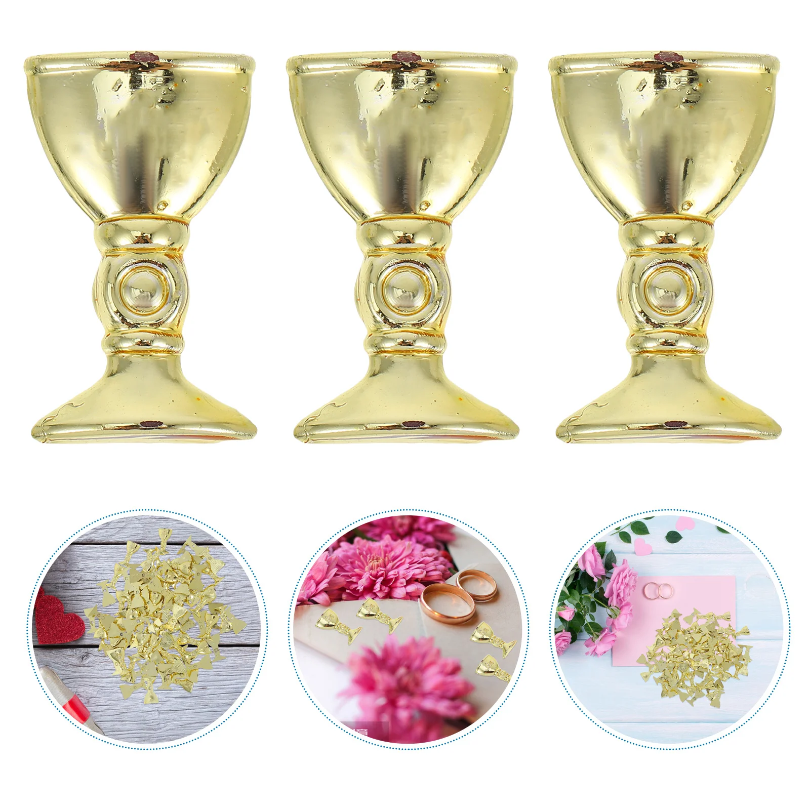 

100Pcs Miniature Plastic Holy Cup Wedding Decor Medieval Party Supplies Vintage Decorations Small Offering Cups DIY Projects