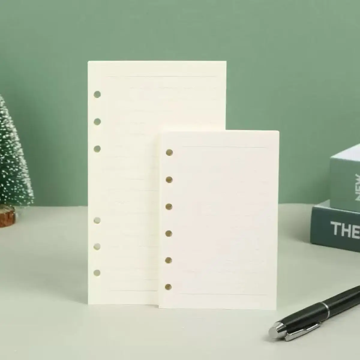 45 Hojas A5 A6 A7, Recambio de Hojas Sueltas para Cuaderno, Hojas Interiores para Encuadernador de Espiral, Hojas Rayadas, en Blanco, Cuadrícula, Papel para Manualidades, Papelería