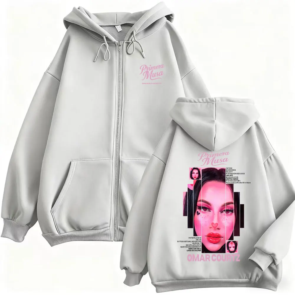 

Rapper Omar Courtz Primera Musa Merch Zipper Hoodie Men Women Hip Hop Fashion Zip Up Jacket Male Oversized Zip Up Sweatshirts