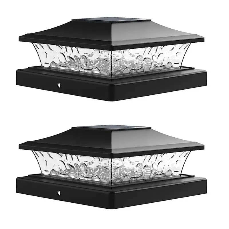 

A02M-Solar Post Cap Lights Patio Garden Decor Light For 5.5X5.5 3.5X3.5 Wooden Vinyl Posts Patio Garden Decor 2Pack