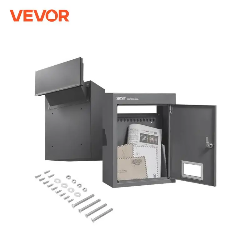 VEVOR Through The Wall Drop Box, Heavy Duty Steel Through the Wall Mailbox with 2.8-7.9