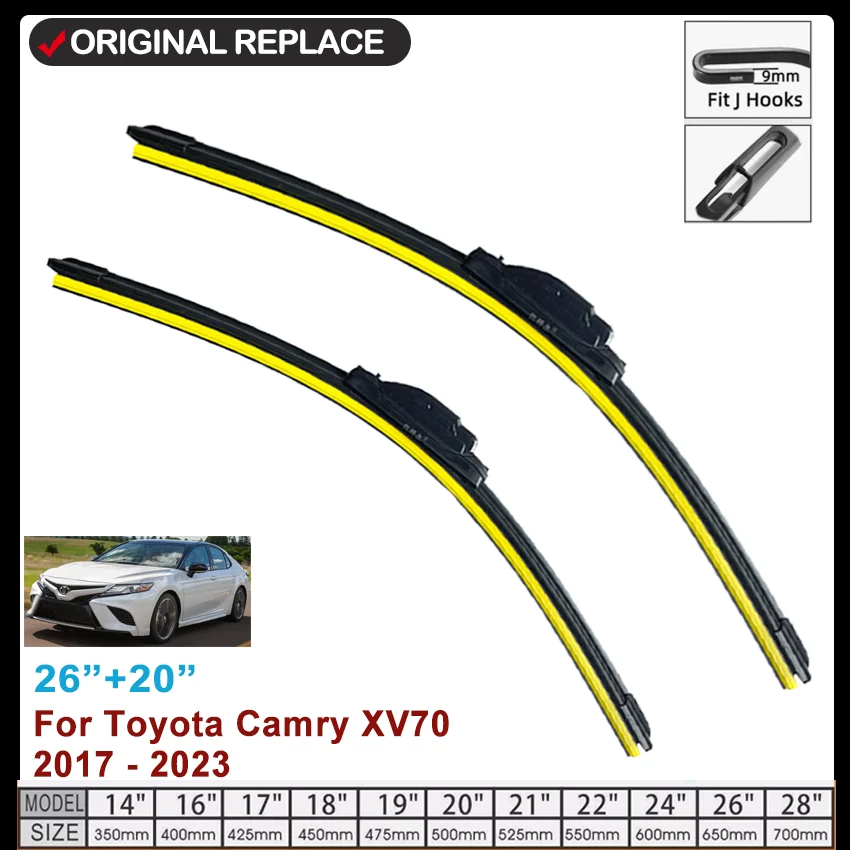 Wiper Hybrid Front Wiper Blades For Toyota Camry XV70 LE TRD SX 2017 - 2023 Windshield Windscreen Window Brushes 26