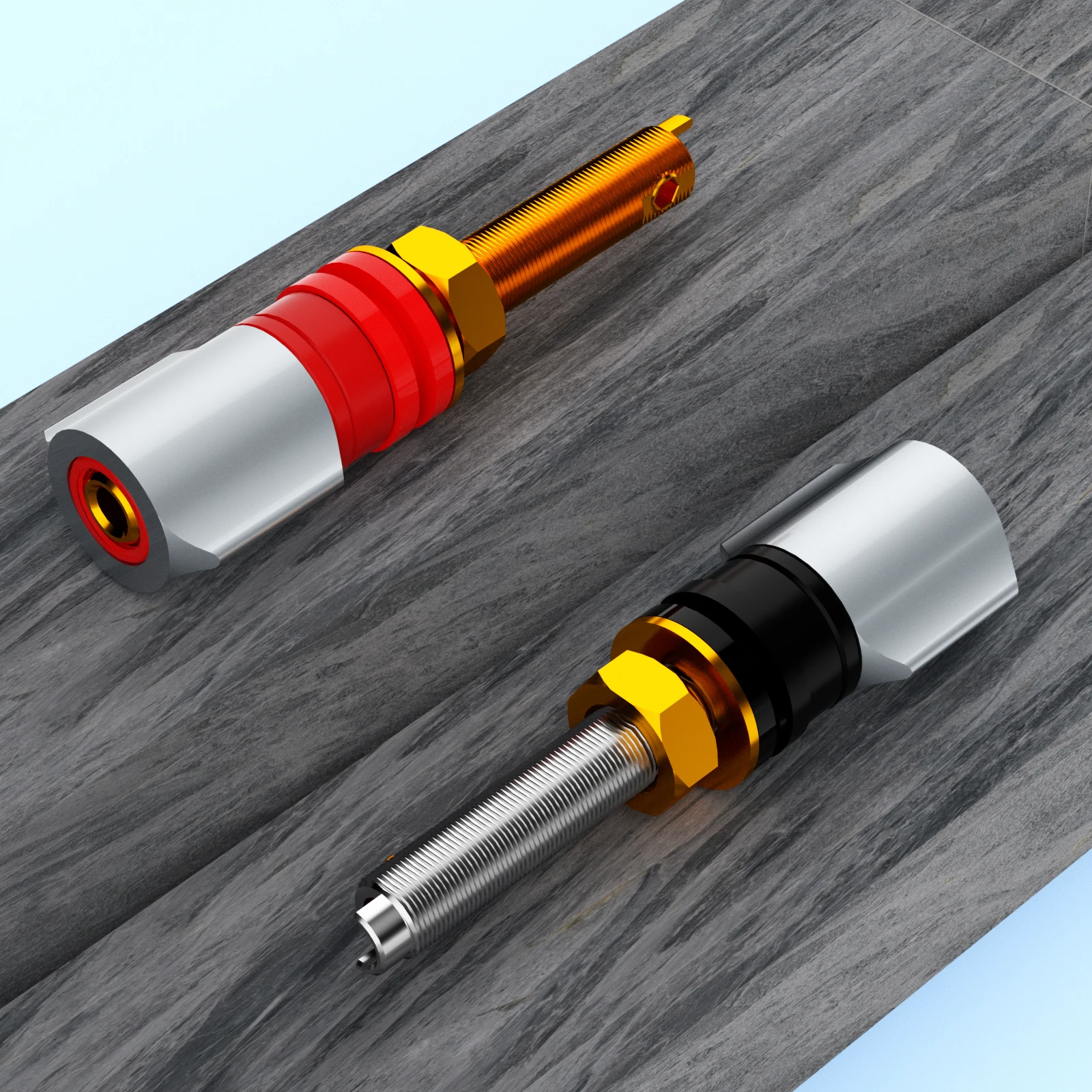 Monosaudio Binding Post Terminal Binding Post BP652 Pure Copper Gold and Rhodium Plated Banana Speaker Plug Jack for Amplifier