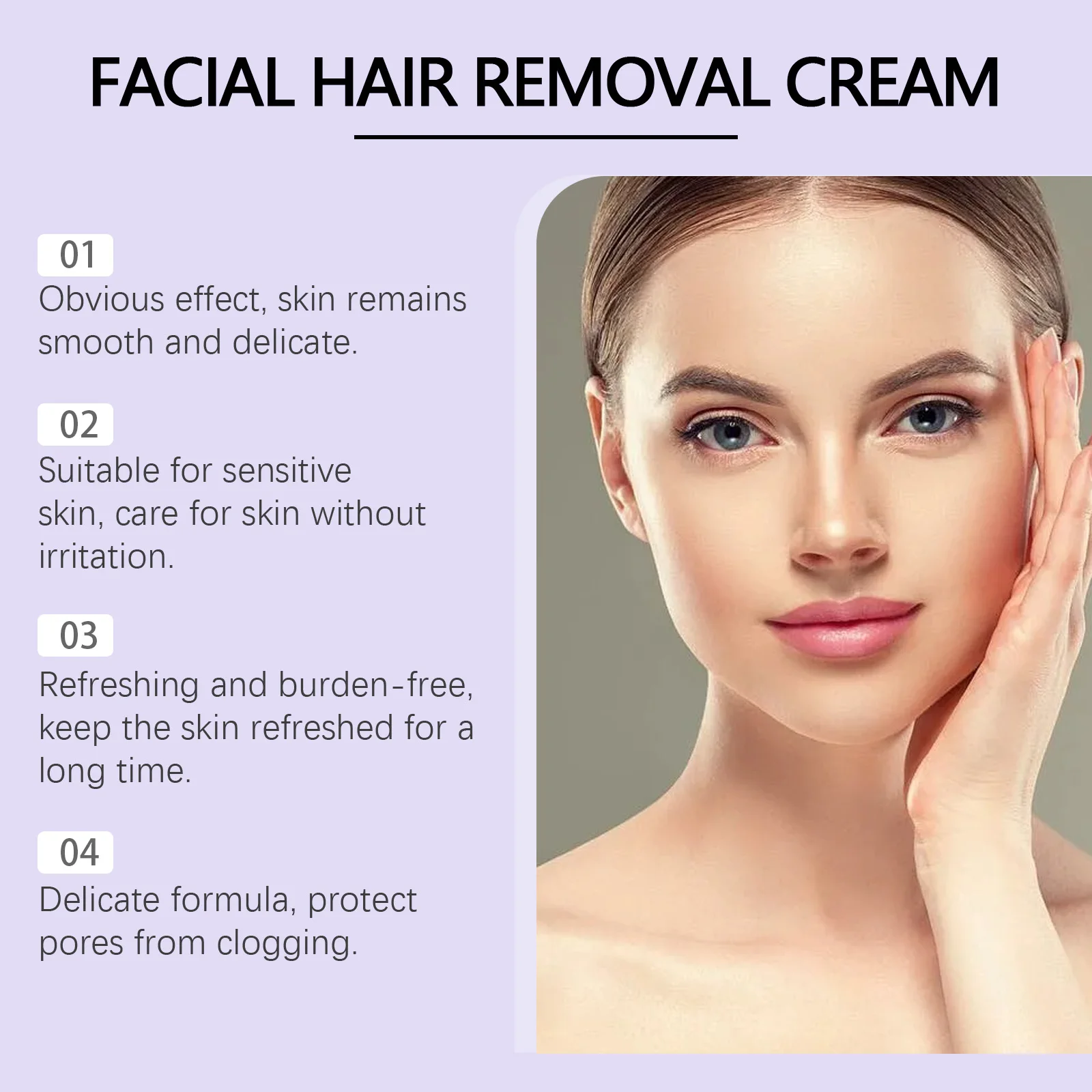 Face Hair Removal Cream Gentle Painless Facial Depilatory Remove Upper Lip Chin Sideburns Hair Non-irritating Nourish Skin Care