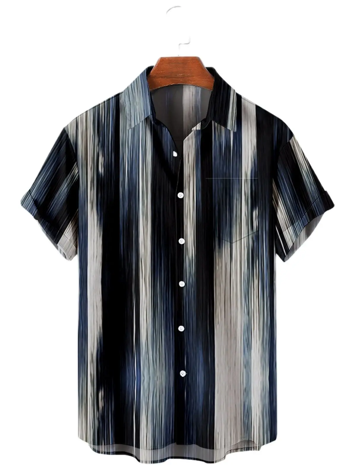 

2026 5XL Hawaiian Men's Shirt Colourful Striped Camisa Short Sleeve Shirts For Men Casual Top Oversized Tee Clothing