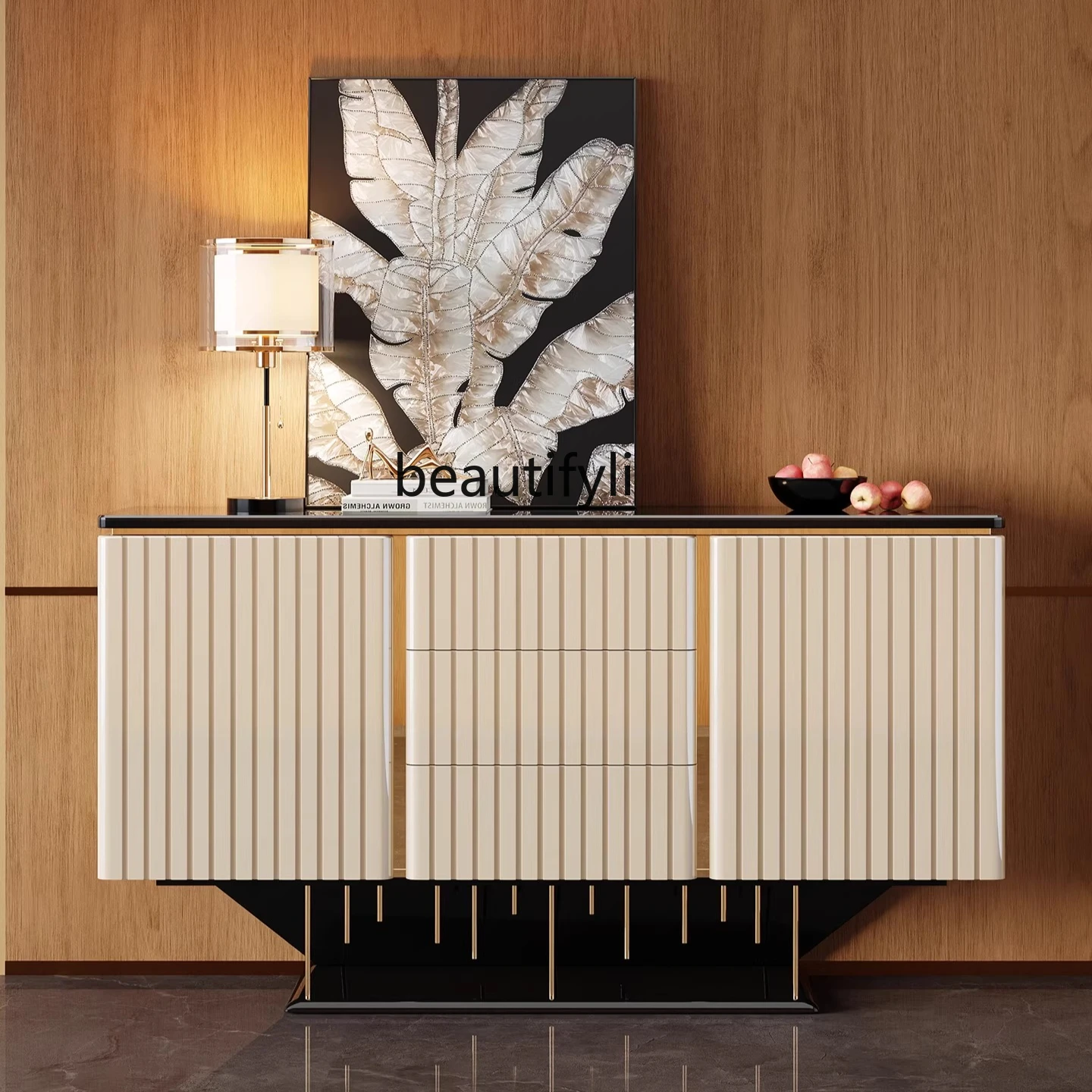 

Sideboard Cabinet Luxury High-End Italian Style Living Room Wall-Mounted Integrated Storage Cabinet Dining Room Tea Cabinet