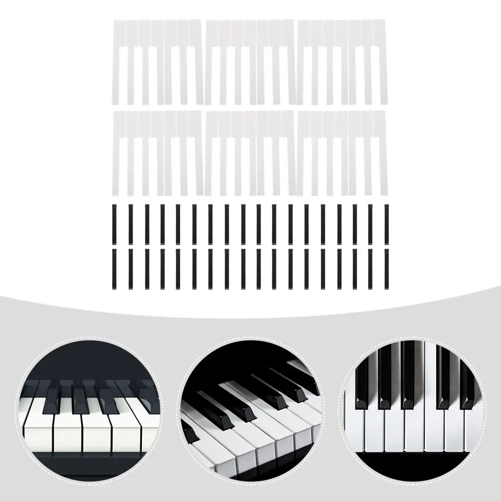 

88 Pcs Matte Piano Labels Removable Plastic Repair Parts Keys Keyboard