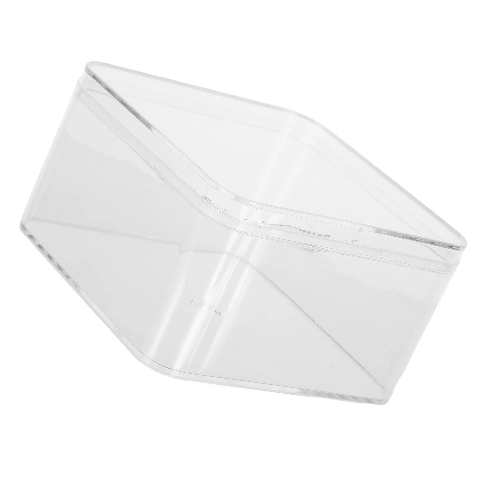 

4Pcs Acrylic Storage Box Clear Square Cube Organizer Small Transparent Container with Lid for Makeup Cotton Jewelry Beads Travel