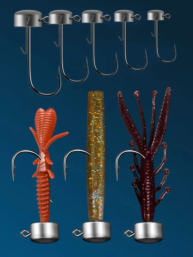 Główki jigowe Lurestiker 20 szt. 1.5g 2.5g 3.5g 4.5g 6g do metody Ned Rig, haczyki wędkarskie, haczyki do przynęt miękkich, sprzęt do połowu okoni. — 2
