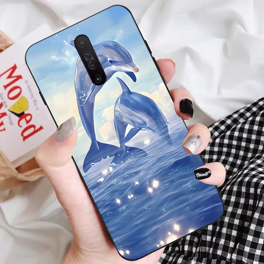 Funda de teléfono con bonito delfines y animales para Redmi 5 6 7 8 9 10 plus pro 6 7 8 9 A GO K20 K30 K40 pro plus F3 Fundas