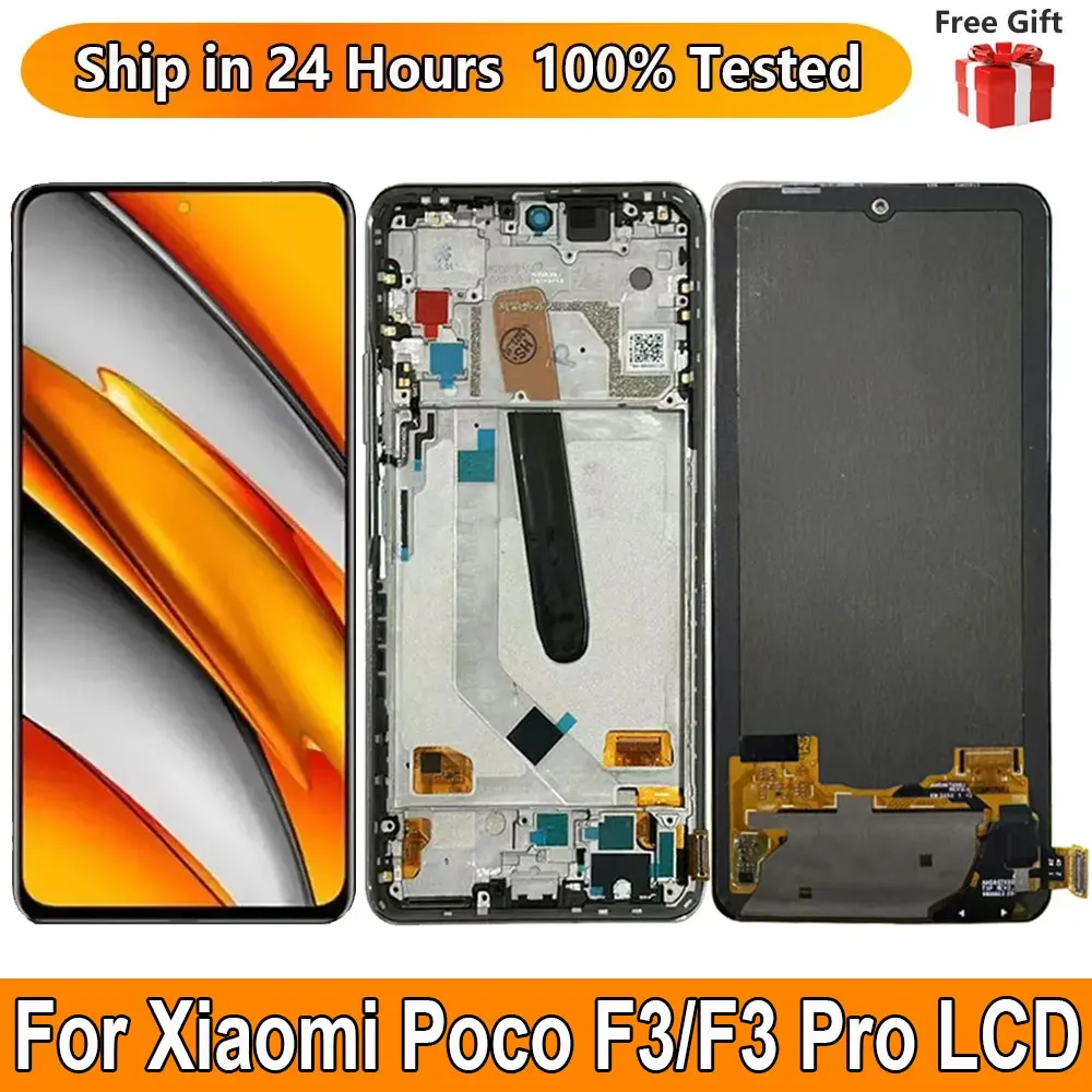 6.67“ amoled For Xiaomi Poco F3 LCD Display Touch Screen Sensor Digiziter Assembly Replace For Xiaomi Poco F3 LCD With Frame