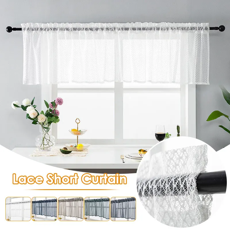 

Kitchen Lace Short Curtain Valance Sheer Short Curtain Bedroom Living Room Cafe Drapes Home Decor Voile Drapes