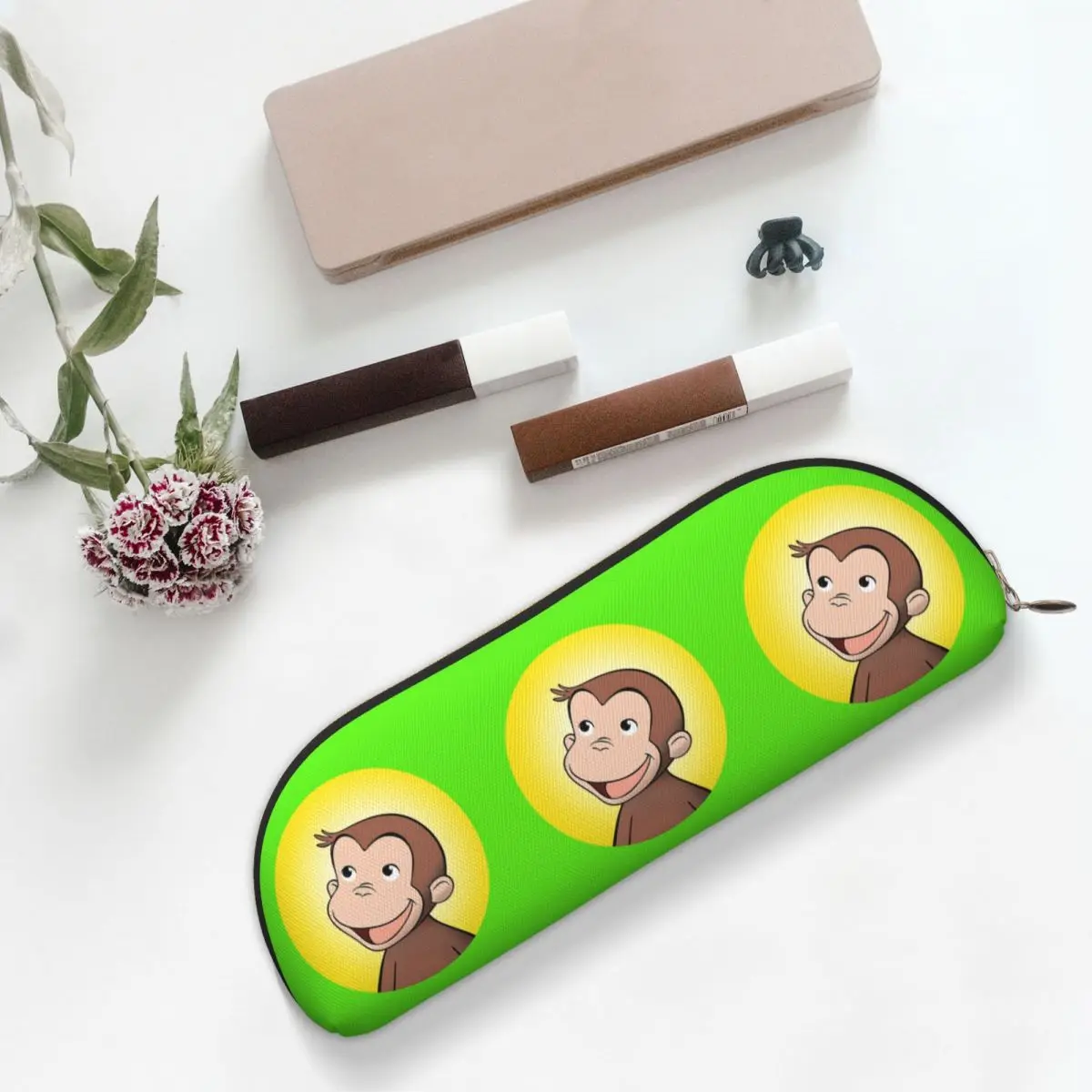 

Чехол-карандаш Curious George, держатель для ручек, канцелярские принадлежности, большая вместительная коробка для ручек, сумка-карандаш для детей, школы