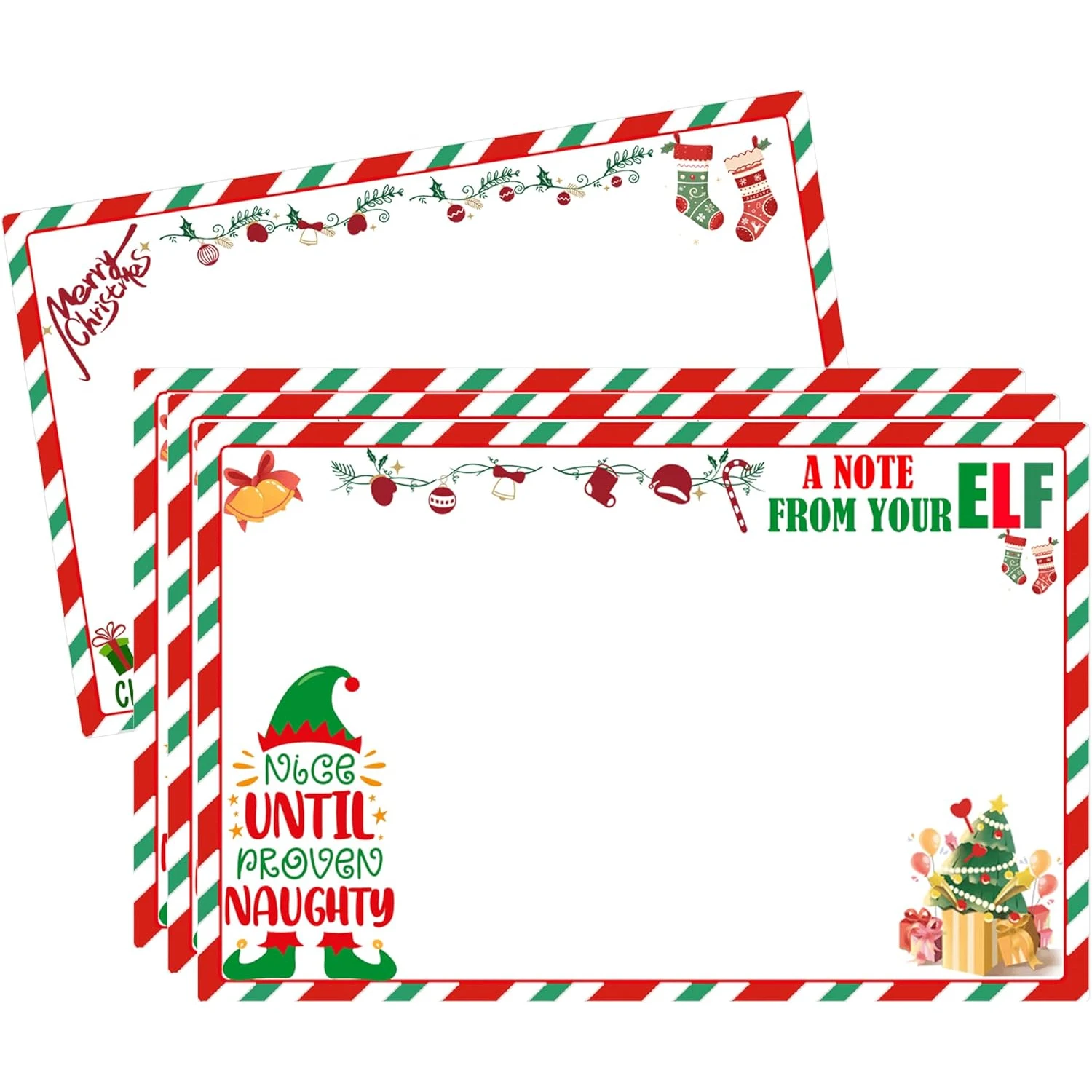 

Рождественские заметки эльфа Северополюсный эльф Рождественские открытки 4x6 дюймов Волшебные эльфы с буквами Карточка для заметокОт вашого эльфа Рождественские праздничные открытки