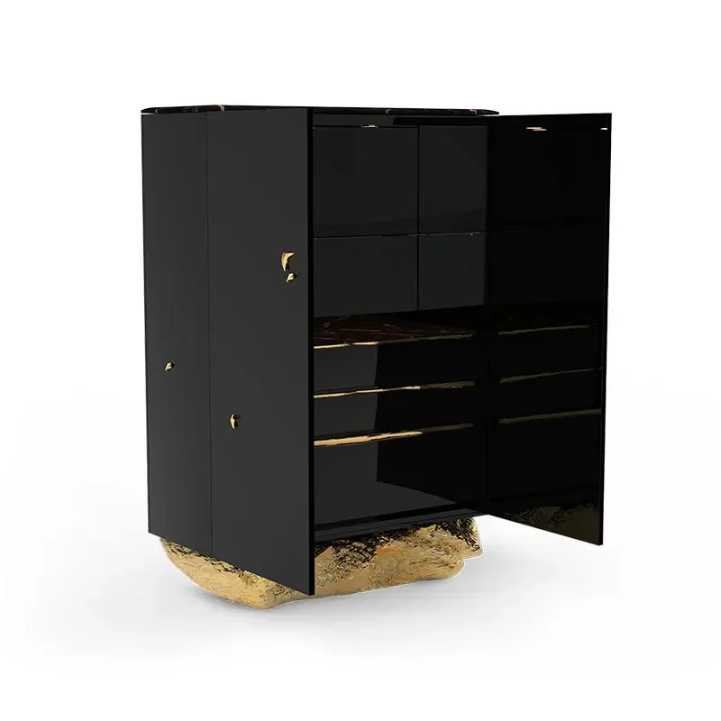 Portuguese light luxury pure copper dining side cabinet, villa luxury designer high-end living room solid wood art locker